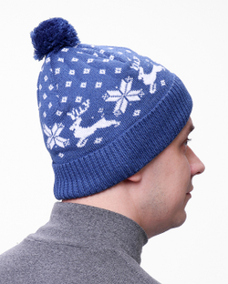 Мужская шапка PRIVAL с отворотом Скандинавия-7 Синий