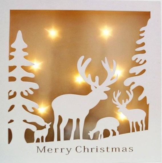 Рождественская декорация Олени в лесу, размер 30*30 см., Svetlitsa (17-190)