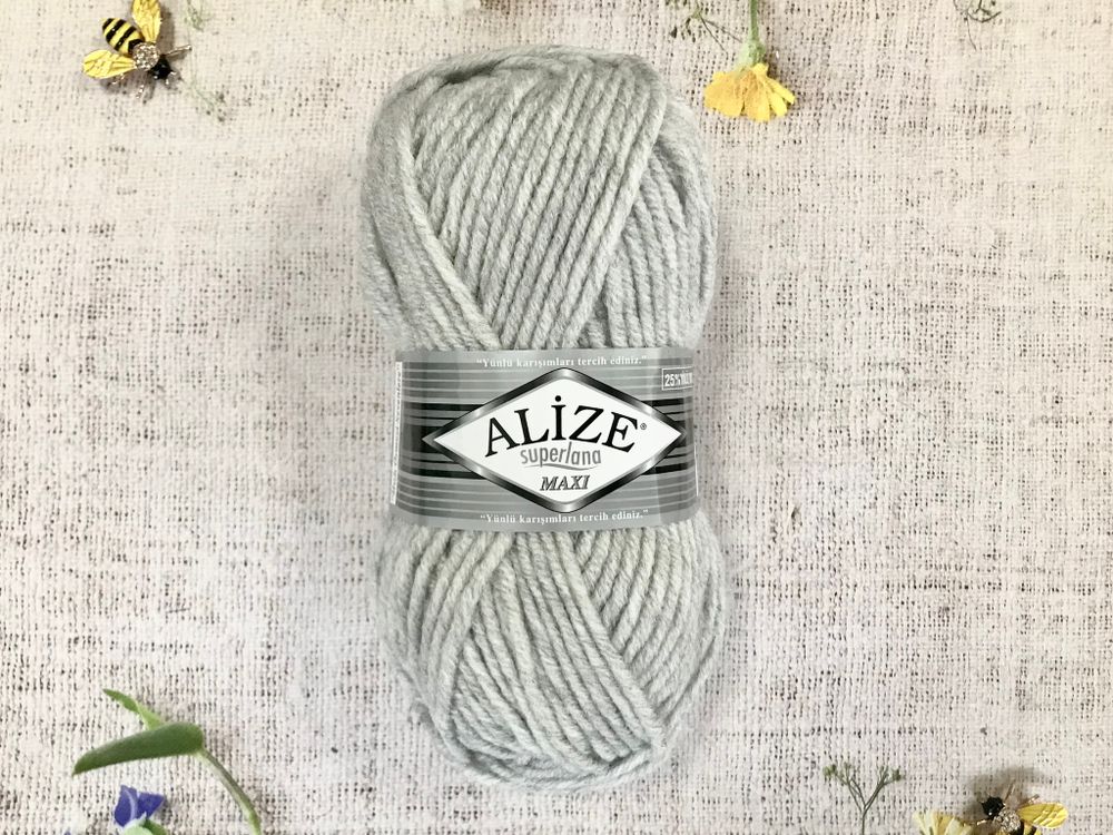 Пряжа ALIZE &quot;Superlana maxi&quot; 208 светло-серый