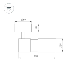 Светильник SP-ARTEMIS-SURFACE-FLAP-R55-12W Warm3000 (BK, 8-80 deg, 230V) (Arlight, IP20 Металл, 5 лет) 051793