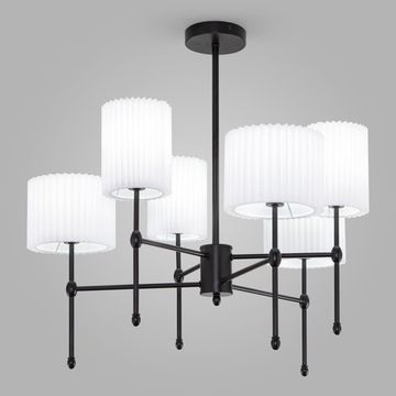 Потолочная люстра с тканевыми абажурами 6*E14 60162/6 черный/белый Notturno Eurosvet