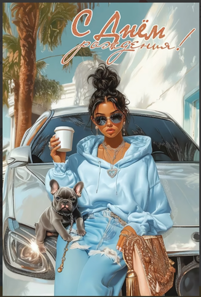 Открытка А5 "С Днём рождения!" с текстом 50000573