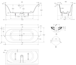 Ванна акриловая Vincea VBT-704-1800-L, 1800*800*585, цвет белый, левая, щелевой перелив, слив белый