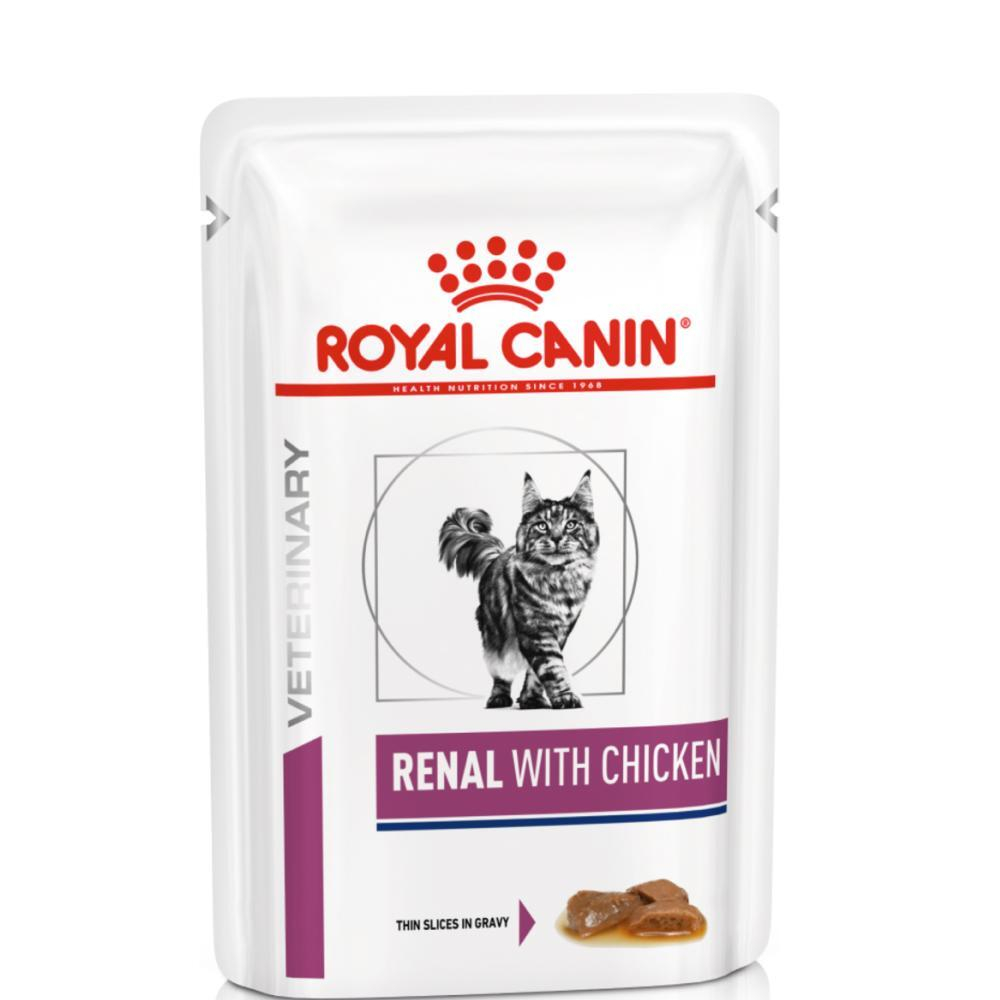 Корм для кошек с проблемами почек, кусочки в соусе с Курицей Royal Canin RENAL