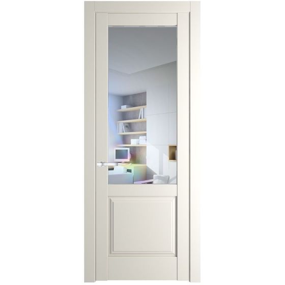 Межкомнатная дверь эмаль Profil Doors 4.2.2PD перламутр белый стекло прозрачное