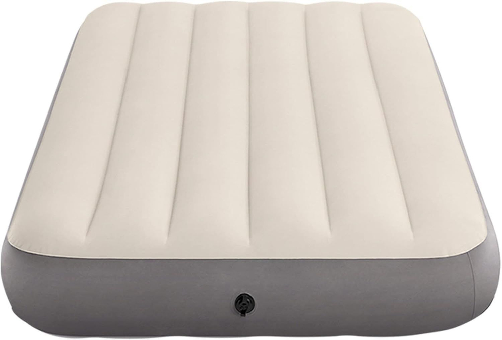 Мaтрас нaдувной Intex 64101 Deluxe Twin 99х191х25 см / Крoвать нaдувная Интeкс односпальная велюровая для дома и туризма