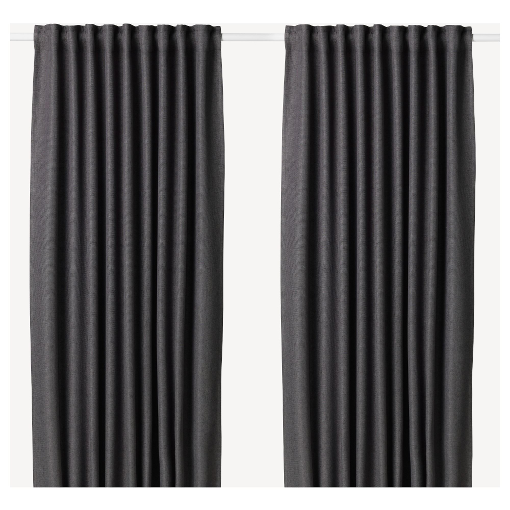 Комплект штор IKEA ANNAKAJSA (АННАКАЙСА), Темно-серый, 145x250 см, 2 шт