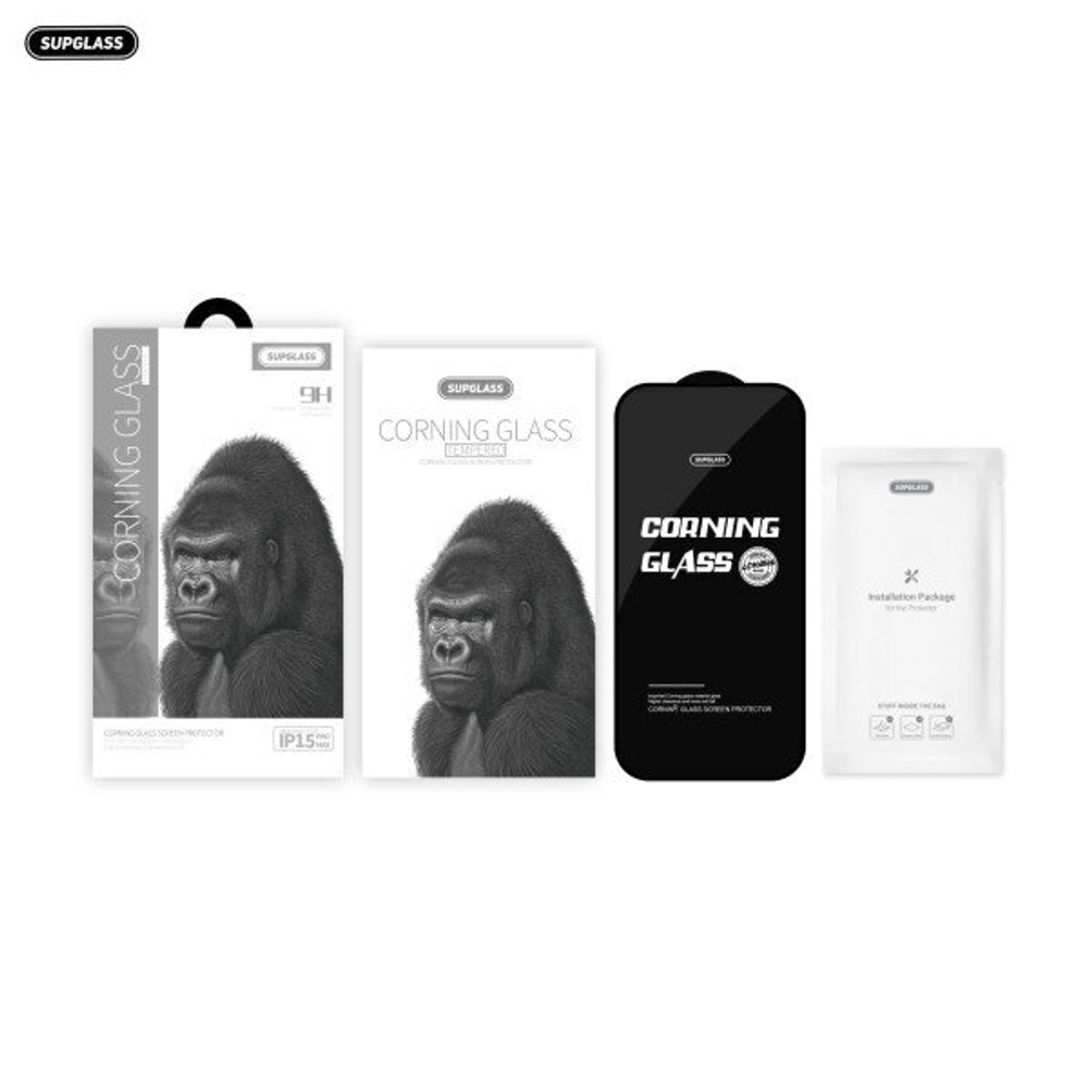 Стекло усиленное SupGlass SG-10 Corning Glass Screen Protector For IP 15 Pro (6.1)