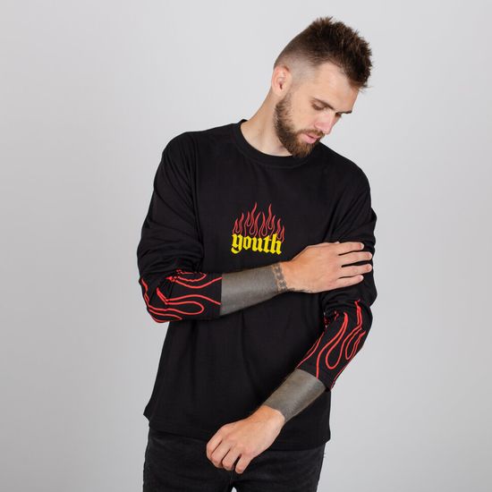 Лонгслив ЮНОСТЬ™ Cyber Flame Черный