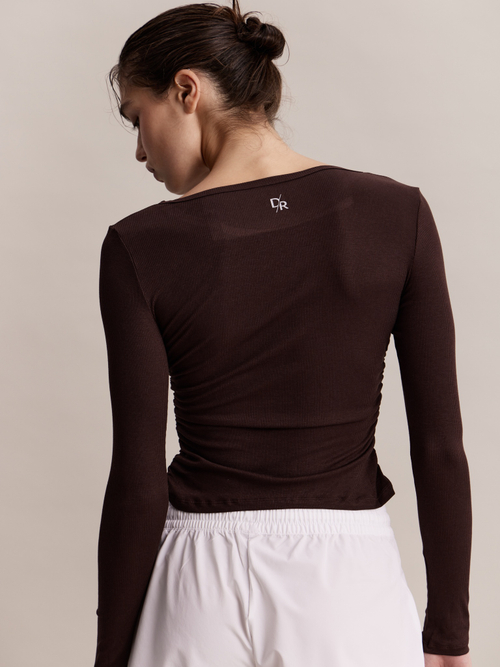 Лонгслив Fay Longsleeve Crop-top in Truffle