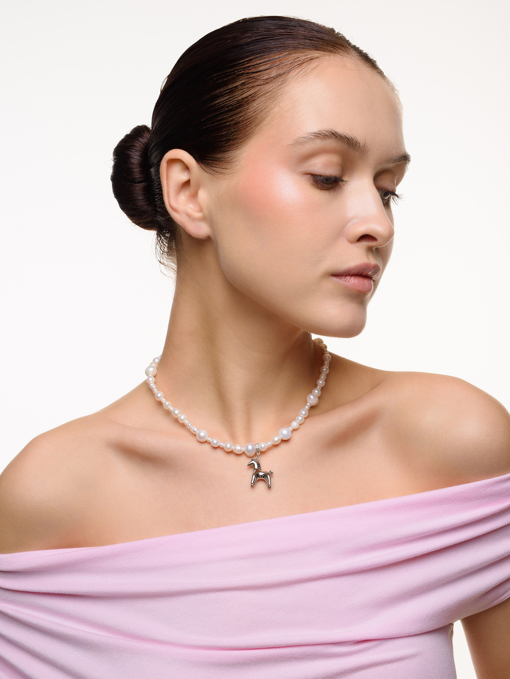 Колье "Horse Folk Pearl" Silver