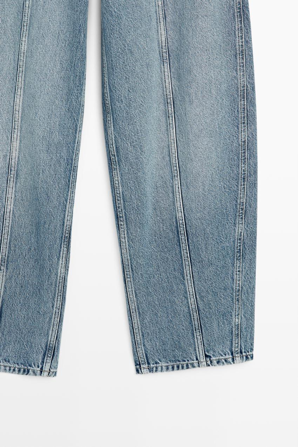 Massimo Dutti Джинсы прямого кроя с декоративными швами, светло-голубой