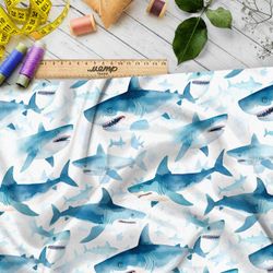 Ткань премиум флис стая акул