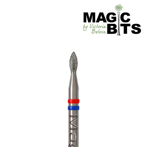 Magic Bits фреза почка 22 красно-синяя насечка