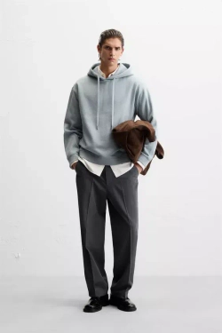 ZARA ХУДИ ИЗ ТКАНИ С РЕЛЬЕФНЫМ УЗОРОМ, ЦВЕТ МОРСКОЙ ВОЛНЫ