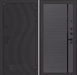 Входная металлическая дверь VOLCANO (ВОЛЬКАНО) Антрацит софт / 22 Графит софт, черная вставка