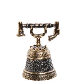 AM-2703 Колокольчик «Телефон со стразами» (латунь, янтарь)