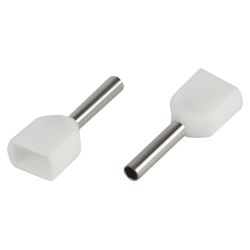 Наконечник-гильза ЭРА NO-225-96 (двойной) НШвИ 0,5-8 с изолированным фланцем (упаковка 50 шт.)