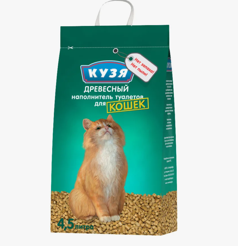 Наполнитель Кузя древесный 4,5л