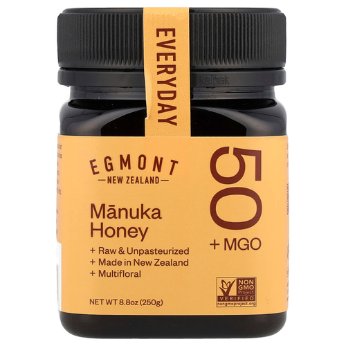 Egmont Honey, Мед манука, необработанный и непастеризованный, MGO 50+, 250 г (8,8 унции)