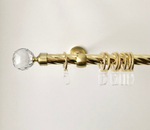 Карниз кованый витой для штор "Ост Шар с огранкой" d20 мм однорядный, цвет латунь