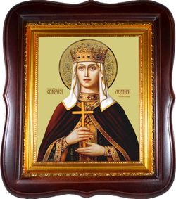 В киоте. Людмила Чешская Княгиня, Святая мученица. Икона на холсте.