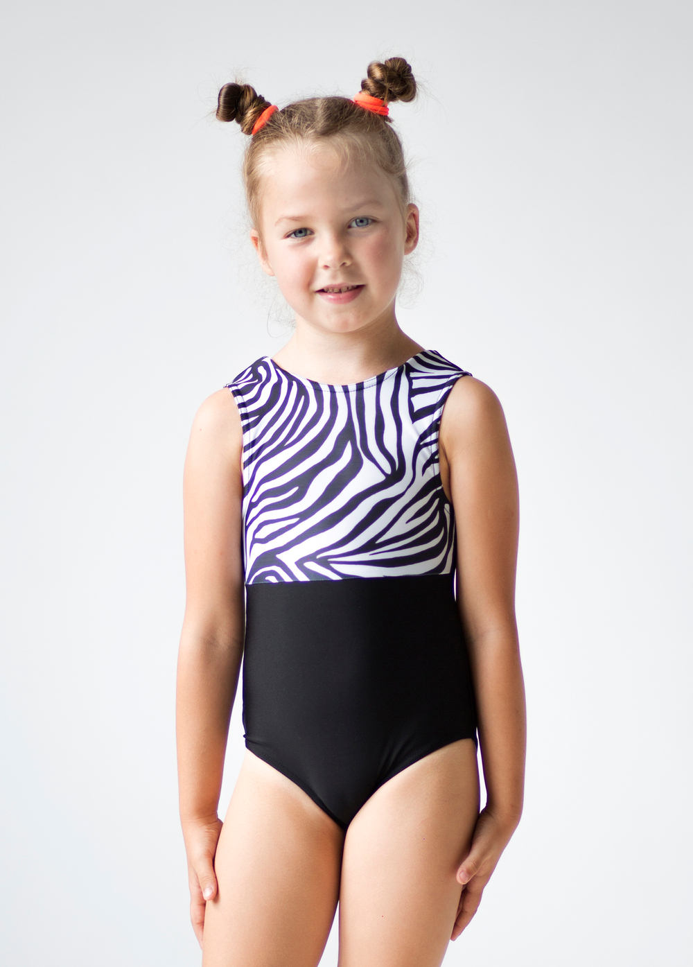 Universal swimsuit "Black with zebra"