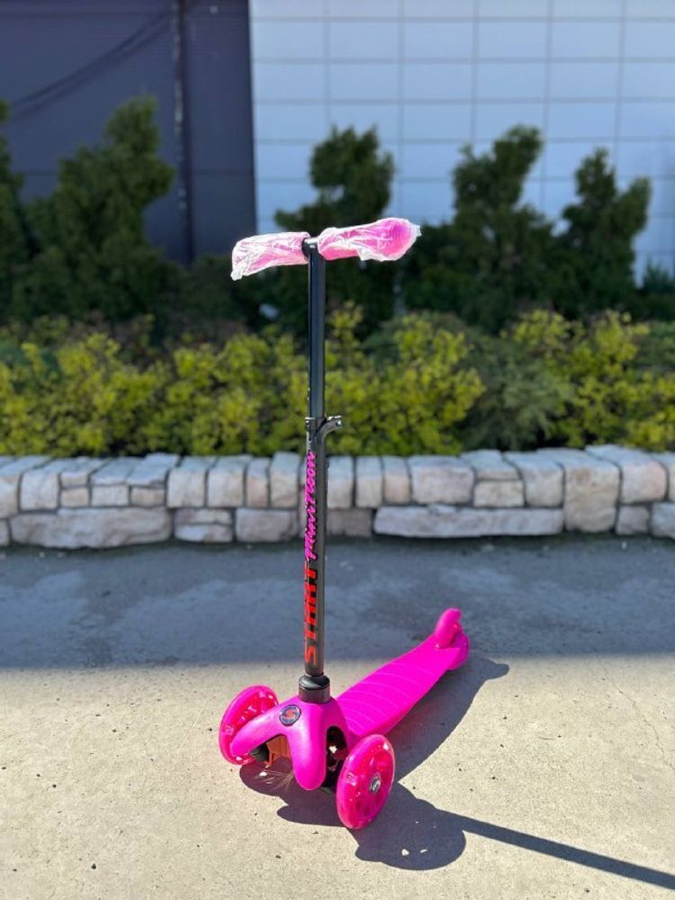 SS1NBAG/Самокат детский трехколесный со светящимися колесами, розовый