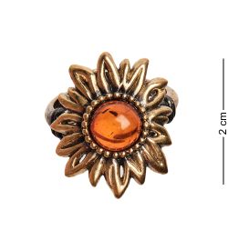 AM-2659 Кольцо «Василек» (латунь, янтарь)