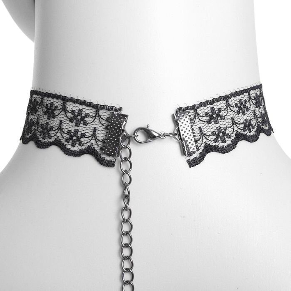 Чокер "Александрия" ажурный, волны, цвет черный 1686710