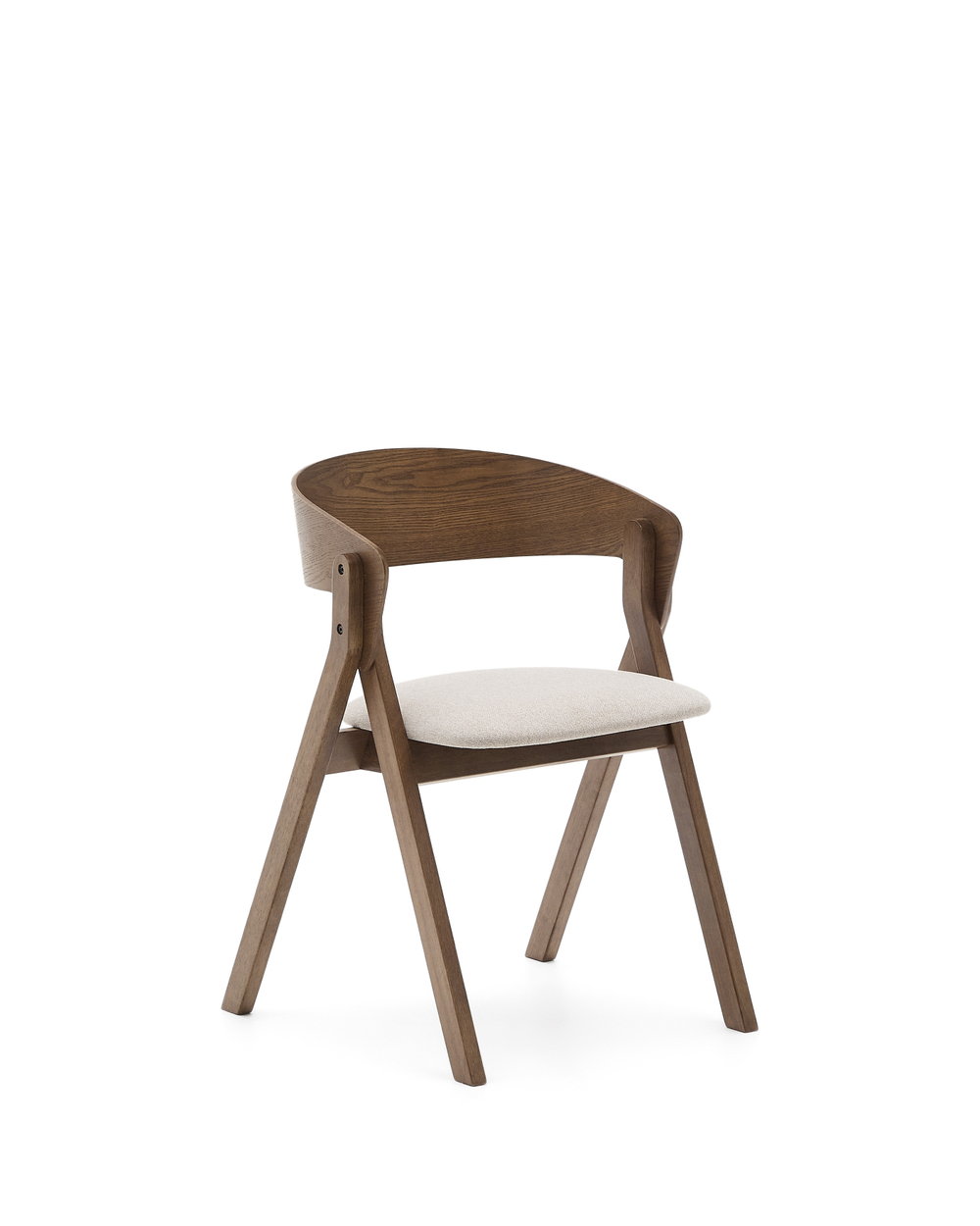 Стул Godia из дерева в цвете венге и бежевого шенилла