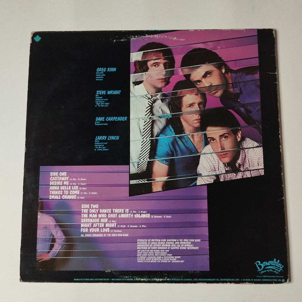 Винтажная виниловая пластинка LP Greg Kihn Band Glass House Rock (Canada 1980)