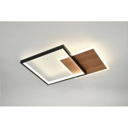 Светильник потолочный светодиодный ЭРА Модерн Ferre CLL-1-60-RC BK+Wood с ДУ 3K-6,5К черный-дерево | Светильники SPB-6 с ДУ