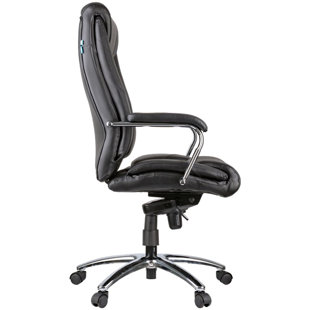 Кресло руководителя Helmi HL-E15 "Convention", кожа черная, мультиблок, хром