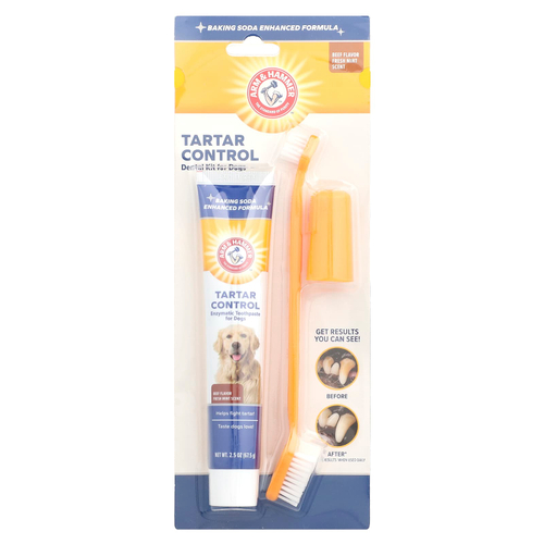Arm & Hammer, Tartar Control, стоматологический набор для собак, говядина, набор из 3 предметов