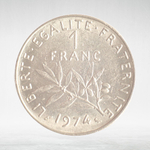 France, 1 Franc 1974 - Signature "O. Roty", VF