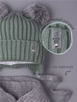 Шапка детская осенняя и шарф с ушками