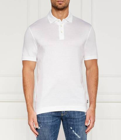 Поло Press 50 BOSS BLACK - белый(50513657)