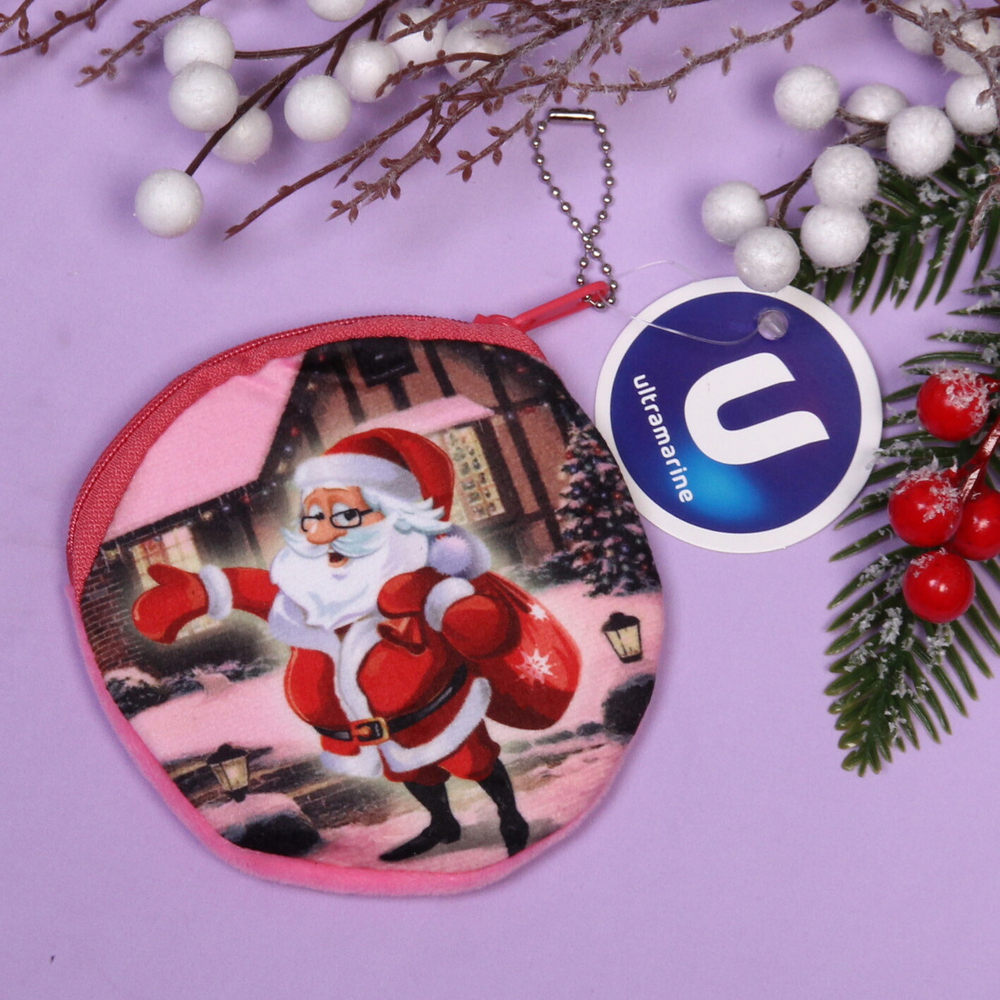 Кошелек с цепочкой «Счастливый Дед Мороз», d-10 см