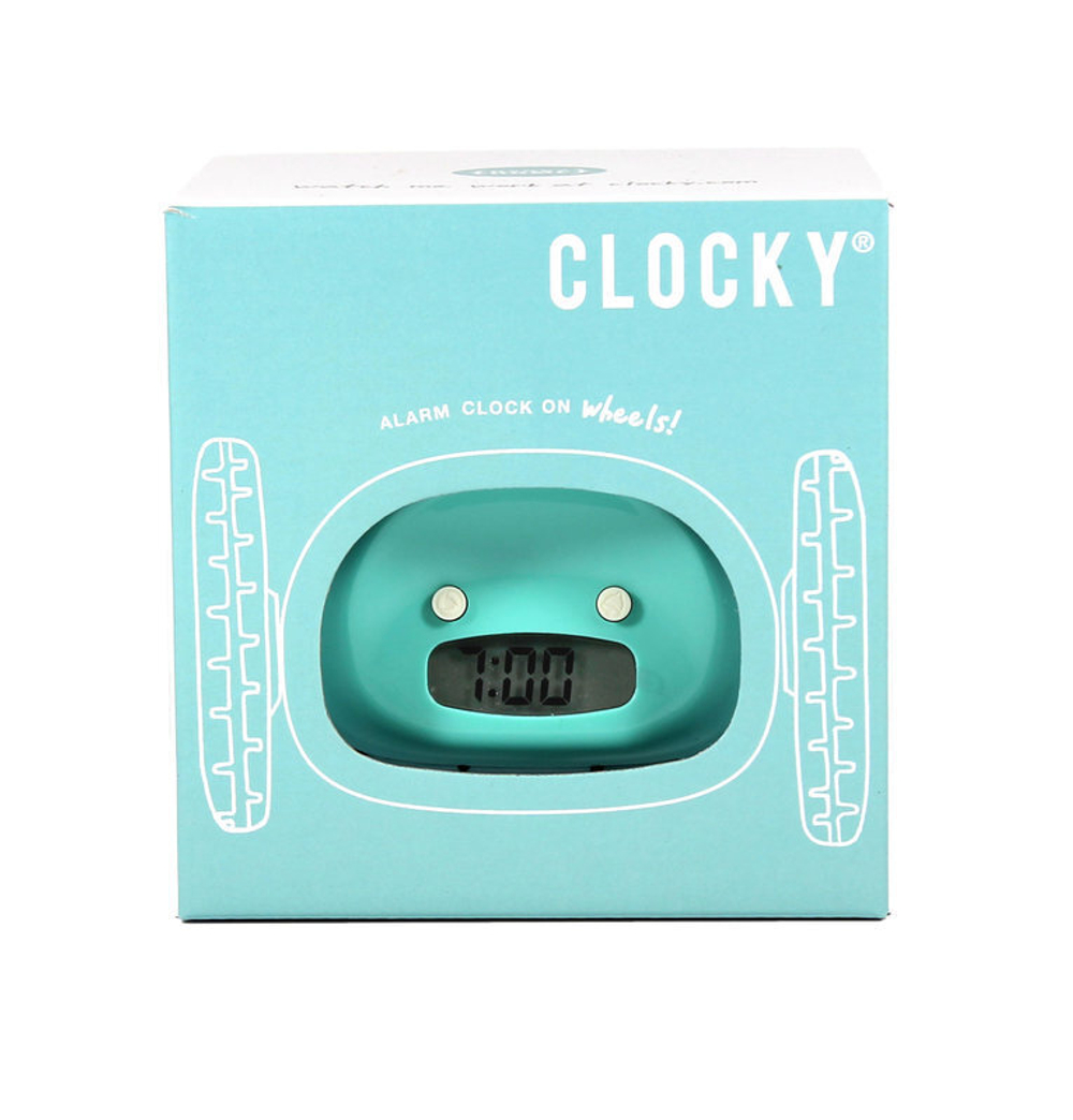 Будильник с сюрпризом clocky бирюзовый