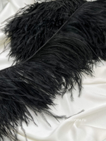 Перо черное на нити