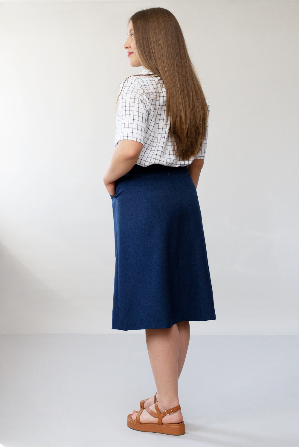 Юбка женская 2555ЛПб, темно-синий #38ТС012555ЛПб