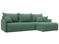 Диван угловой Лига-054 НПБ угол универсальный РОГОЖКА Амур 11 зеленый