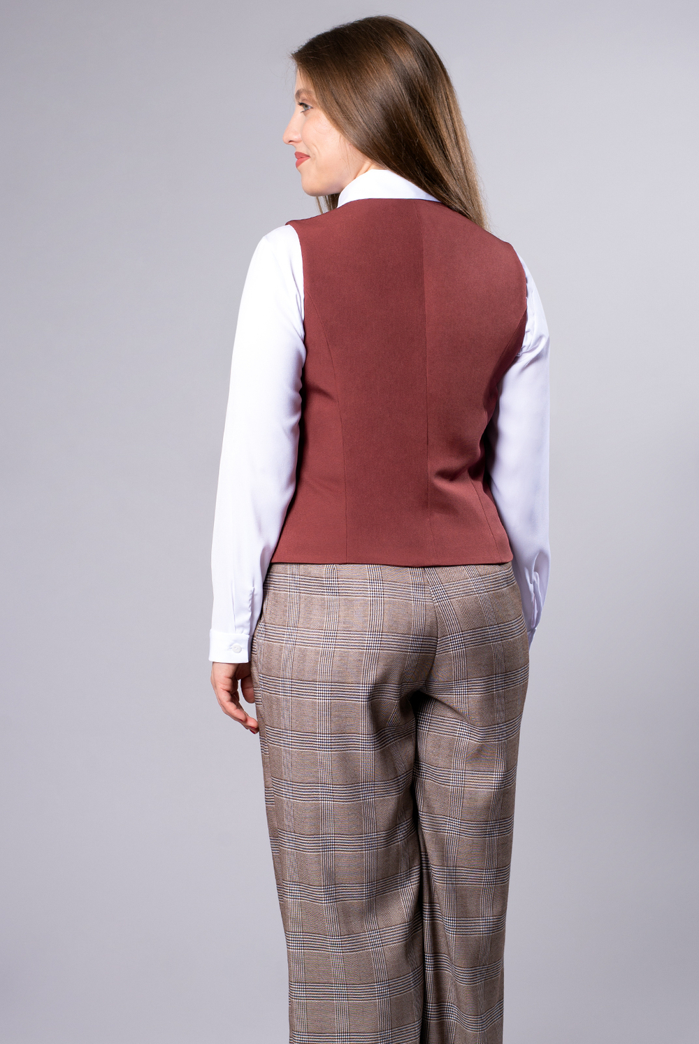 Жилет с подкладом 3433ВЕ, корич кирпич #89ККи063433ВЕ