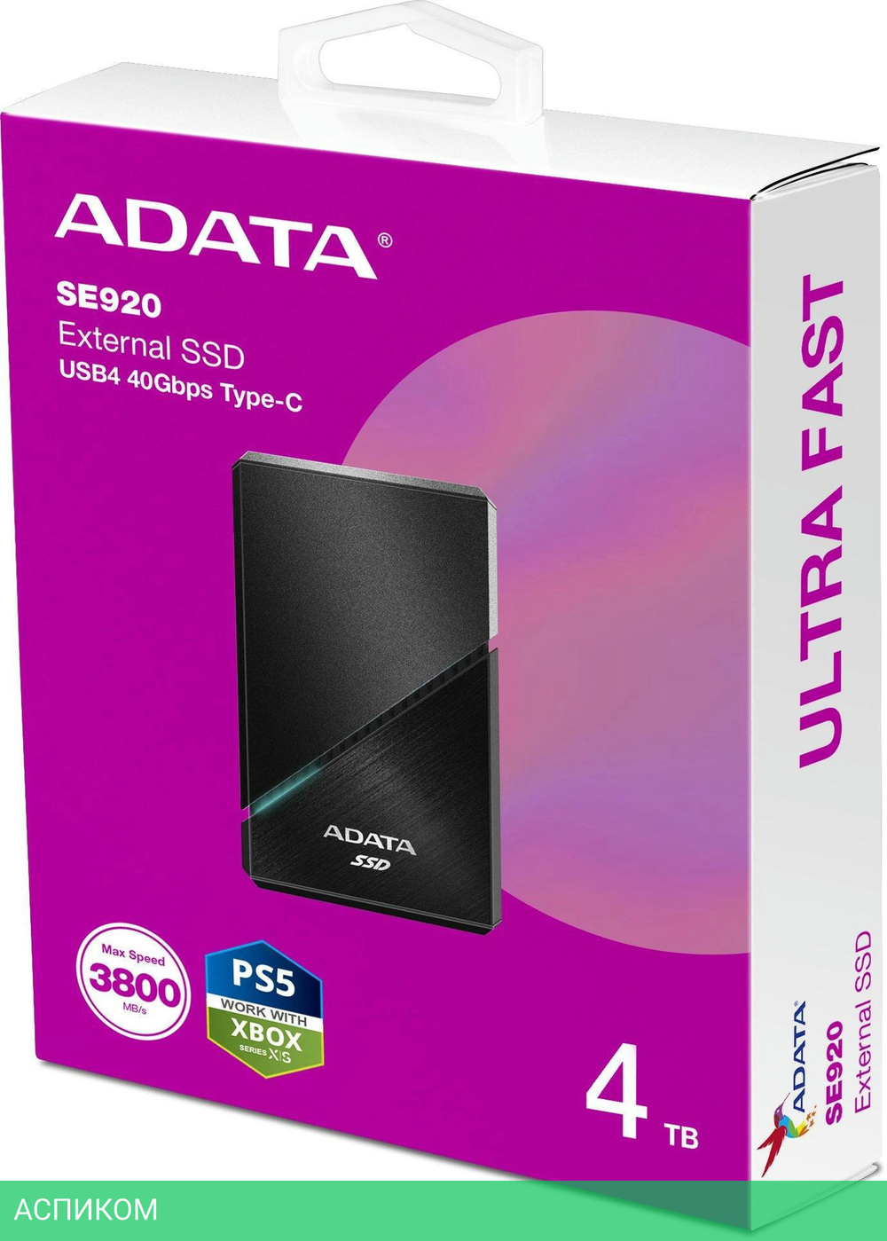 Внешний накопитель A-Data 4TB EXT (SE920-4TCBK)