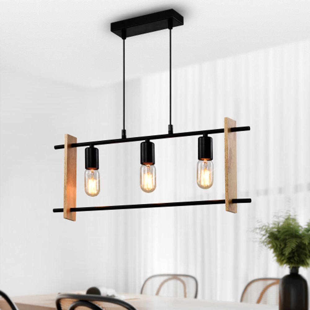 Светильник подвесной (подвес) Rivoli Elizabeth 5107-203 3 * Е27 40 Вт лофт - кантри потолочный квадратный | Rivoli