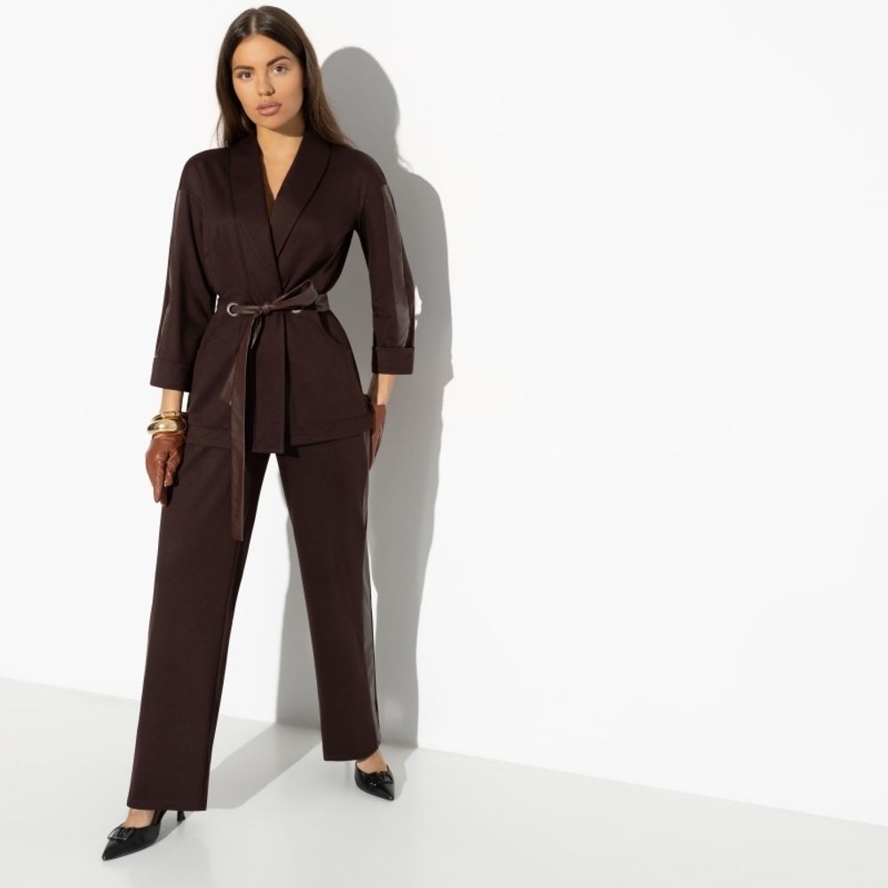 Брючный костюм Нашла подход (2 в 1, chocolate, с поясом) Charutti (Акция)