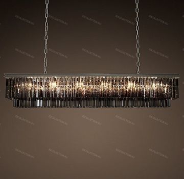 1920S ODEON SMOKE GLASS FRINGE RECTANGULAR Restoration Hardware 68070850