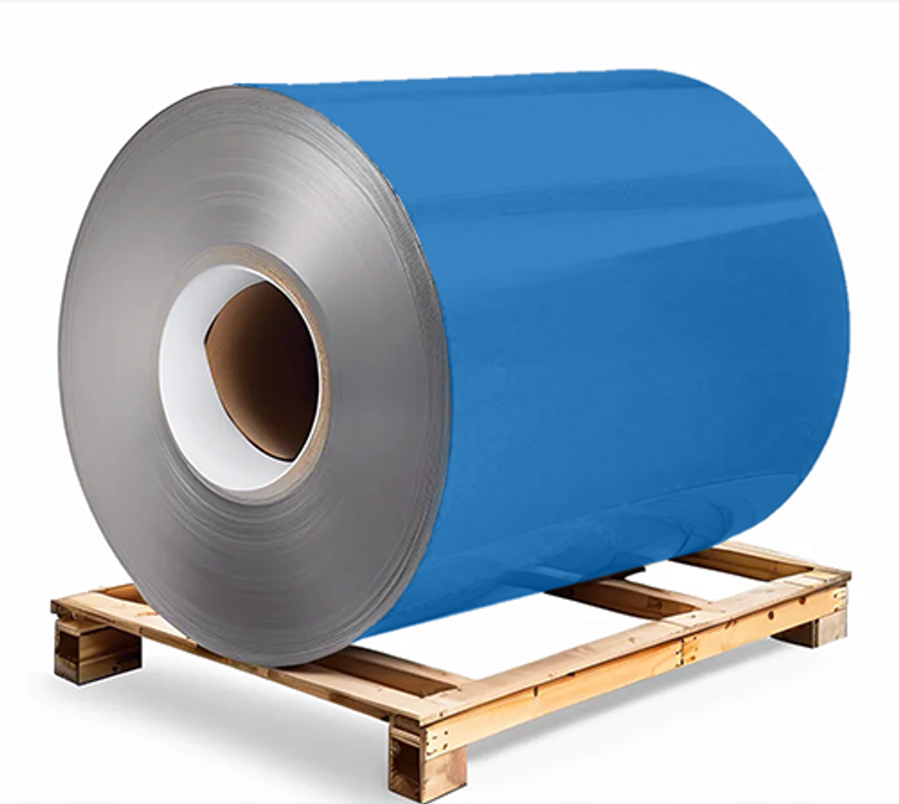 Сталь оцинкованная 0,7х1250х3000 мм RAL 5015 небесно-голубой Грунт обр.стороны / защ.пленка