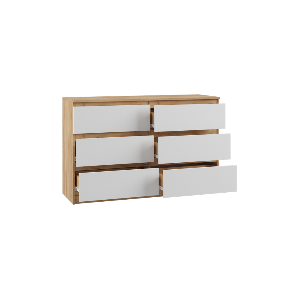 МС Мадера Комод К6М 1200*775*420 (корпус лдсп дуб крафт золотой, фасады лдсп белый)